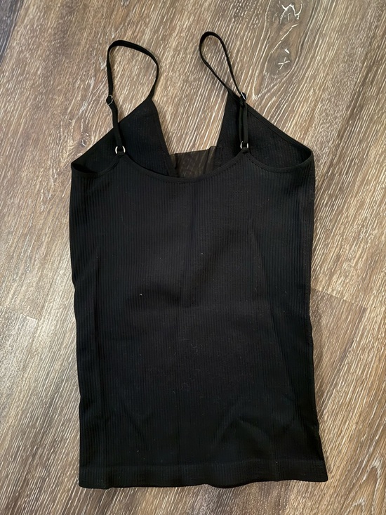 Free People Black Ribbed V-Plunge Camisole - Picture 2 of 3